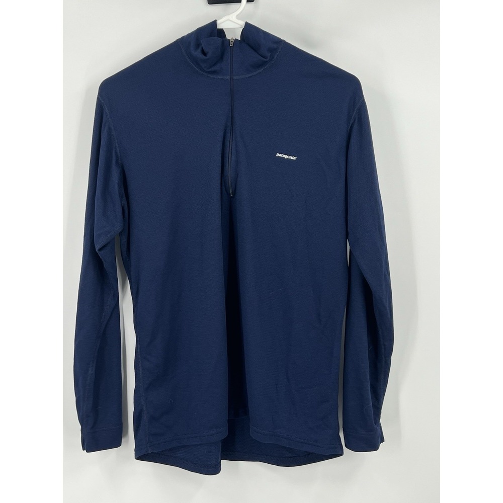 Patagonia 1/4 Zip Capilene Baselayer Men Medium Midweight Pullover Blue Gorpcore